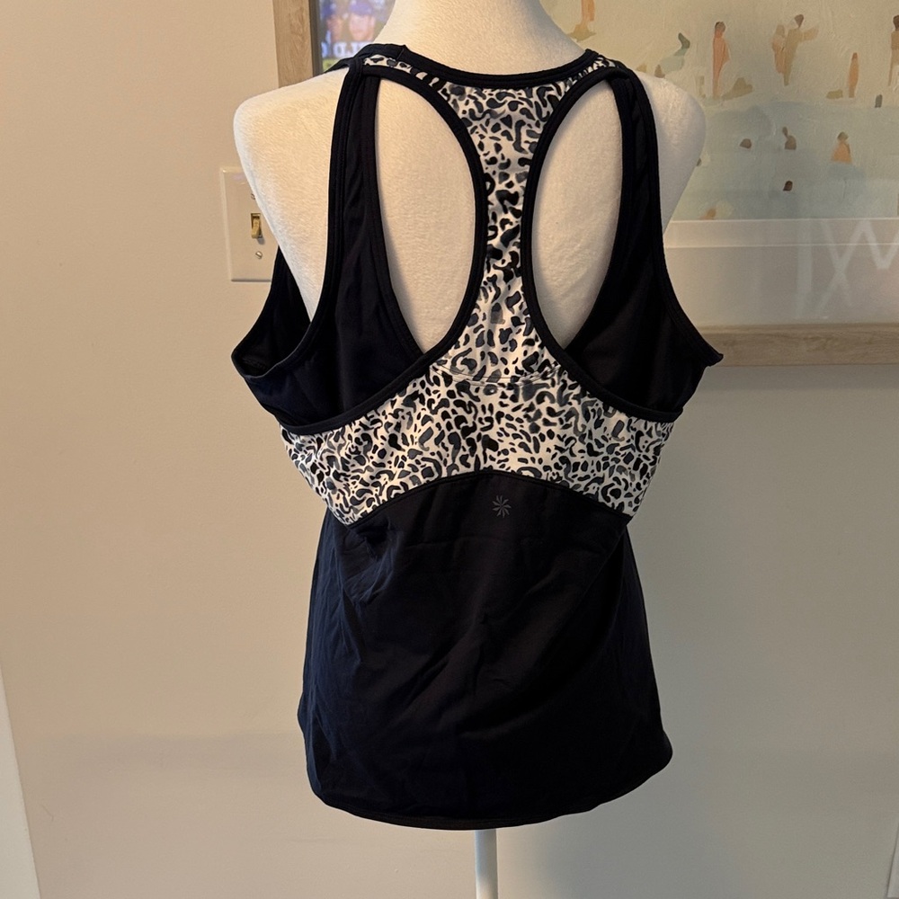 Athleta Navy Tank Top with Patterned Sides Size XL